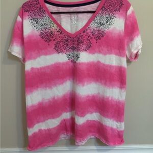 Made for Life Pink and White Short Sleeve Tee